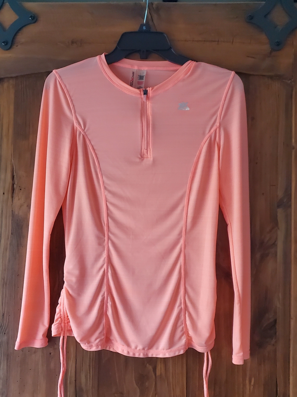 ZeroXposur Coral Peach Long Sleeve Half-Zip Active Tunic